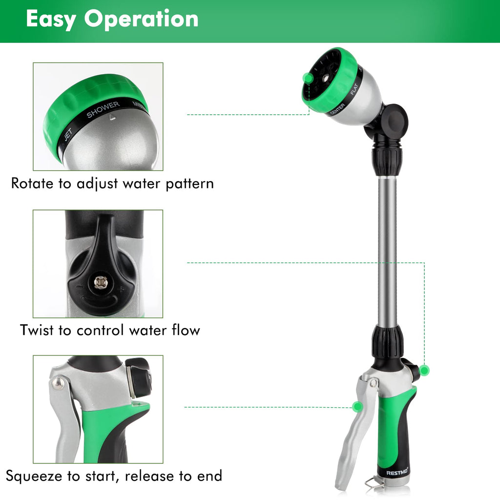 RESTMO 16 in Metal Watering Wand with Swivel Head