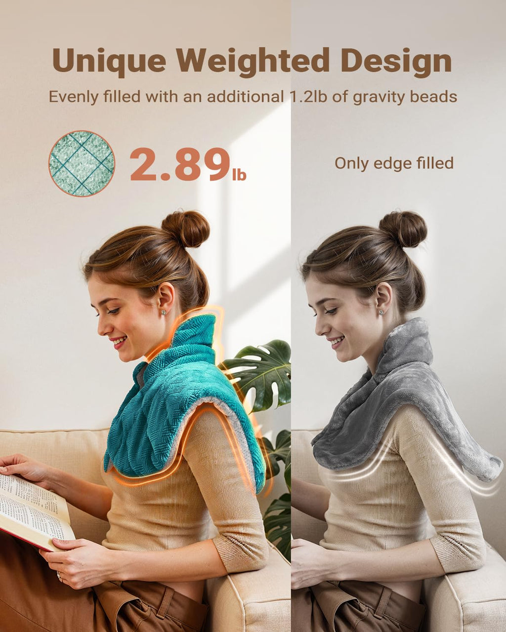 Weighted heated neck and shoulder wrap - view 2