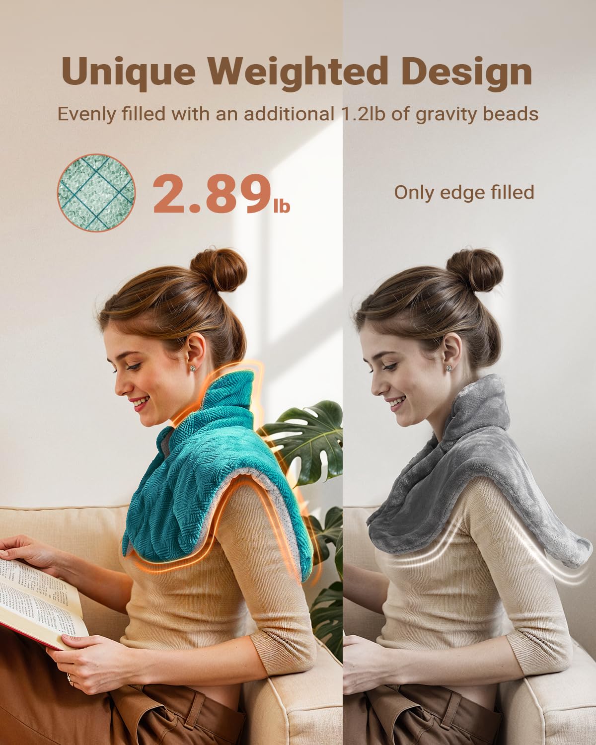 Weighted heated neck and shoulder wrap - view 2