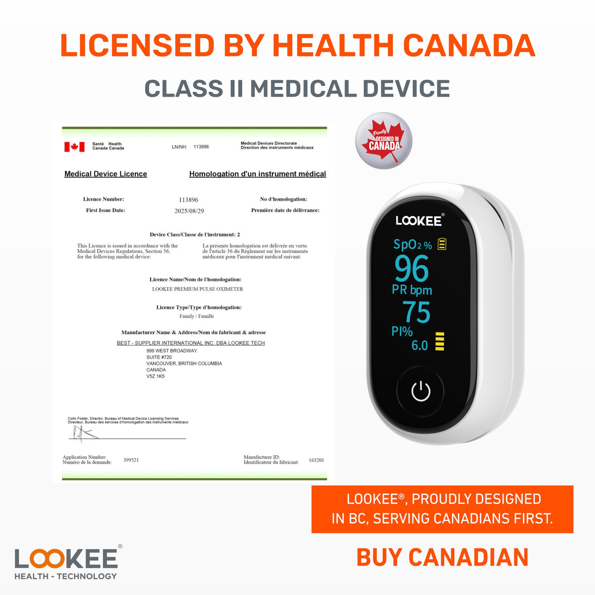 LOOKEE fingertip pulse oximeter - view 3