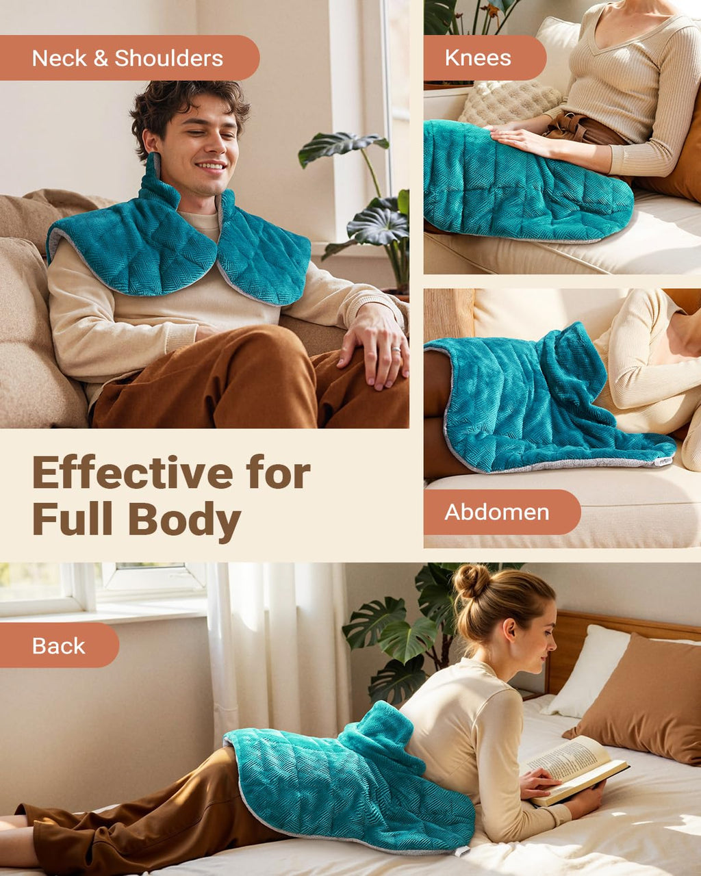 Weighted heated neck and shoulder wrap - view 3