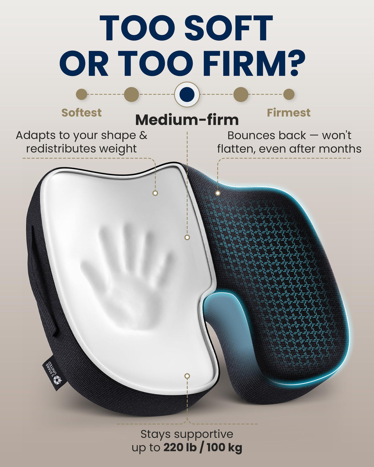 Memory foam tailbone seat cushion - view 6