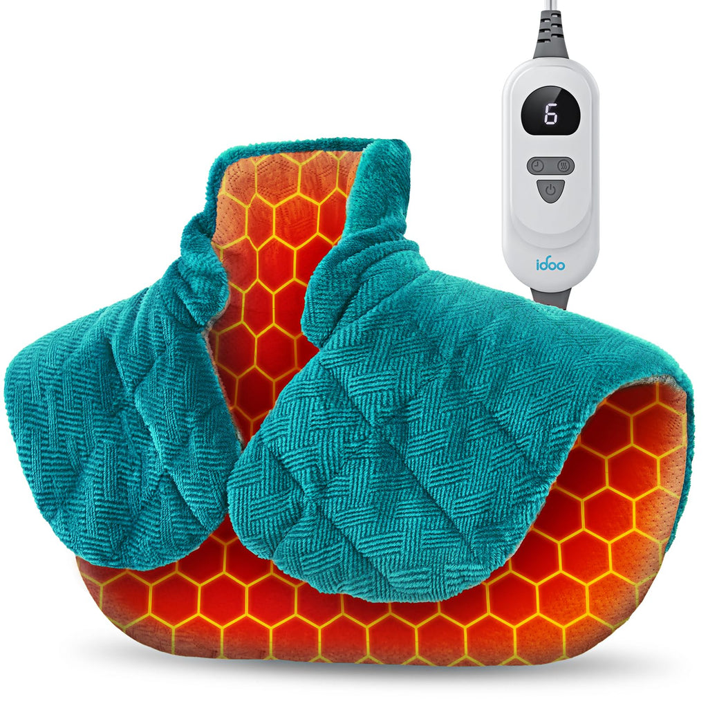 Weighted heated neck and shoulder wrap