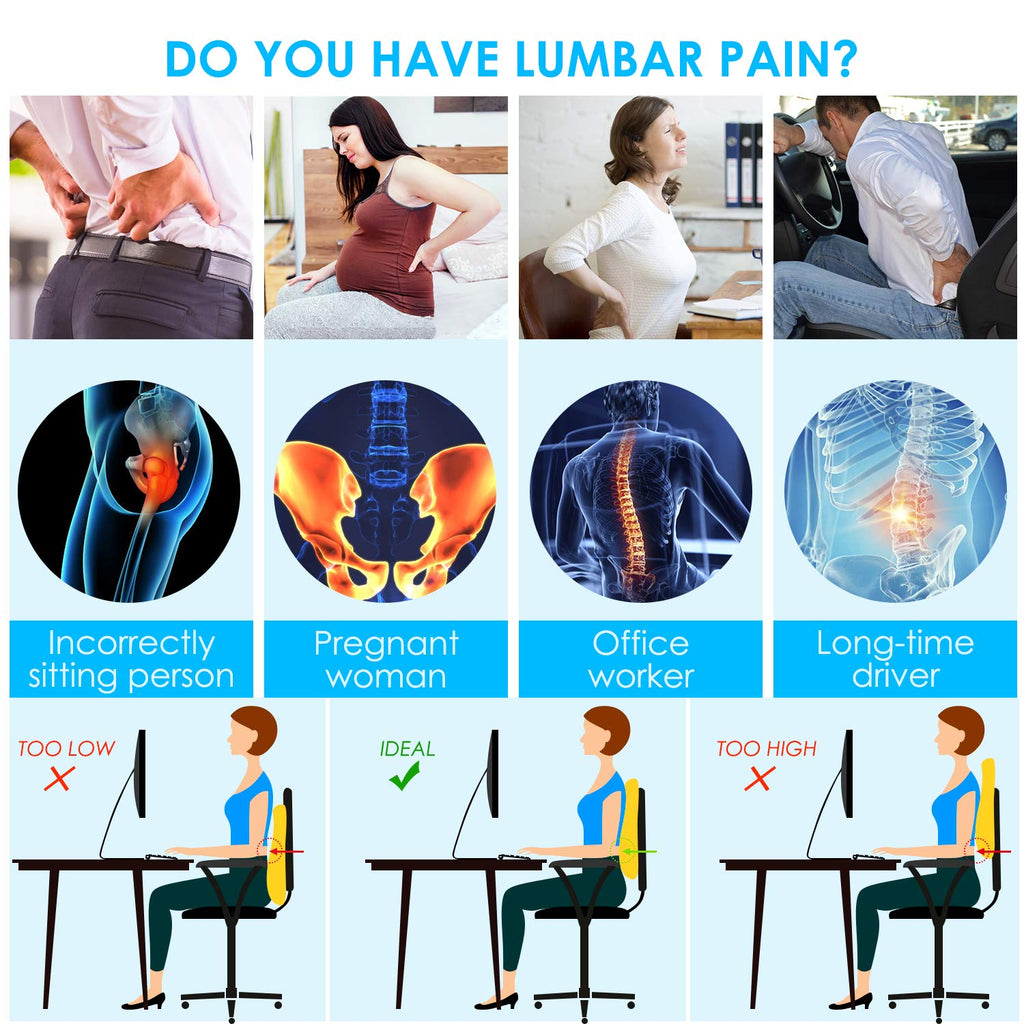 Memory foam lumbar support pillow - view 2