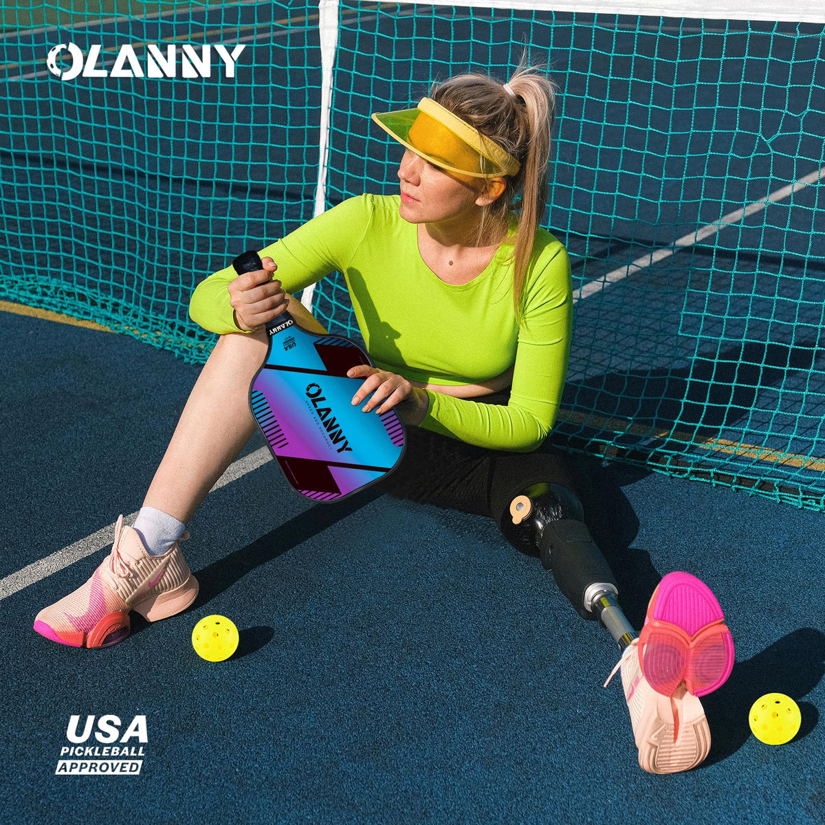 OLANNY Graphite Pickleball Set: 4 Paddles, Balls and Bag