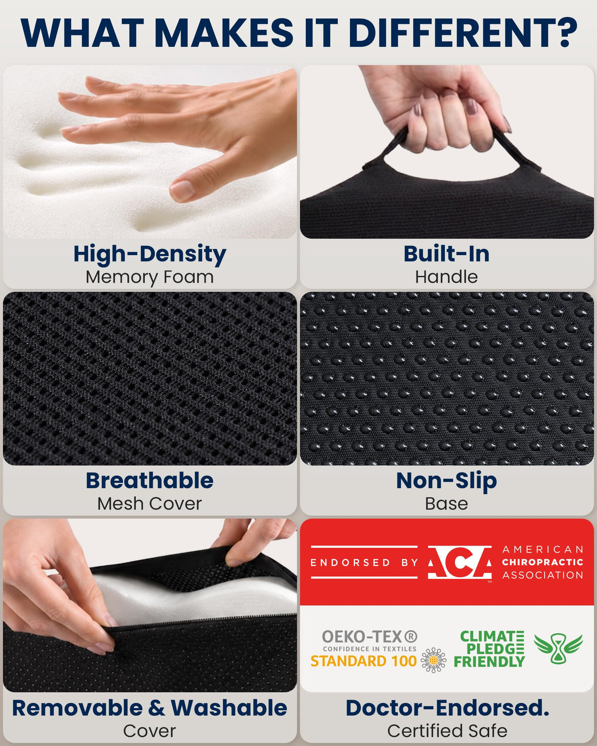 Memory foam tailbone seat cushion - view 4