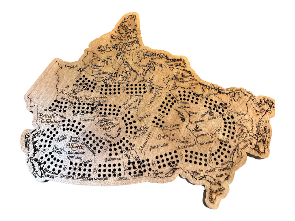 Canada Map Cribbage Board (3 Player)