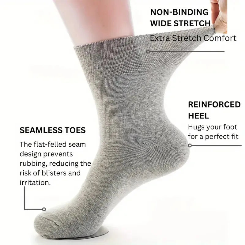 Non-Binding Diabetic Socks for Men (7 Pairs)