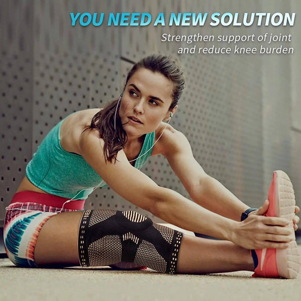 Copper Knee Brace with Kneecap Gel Pad