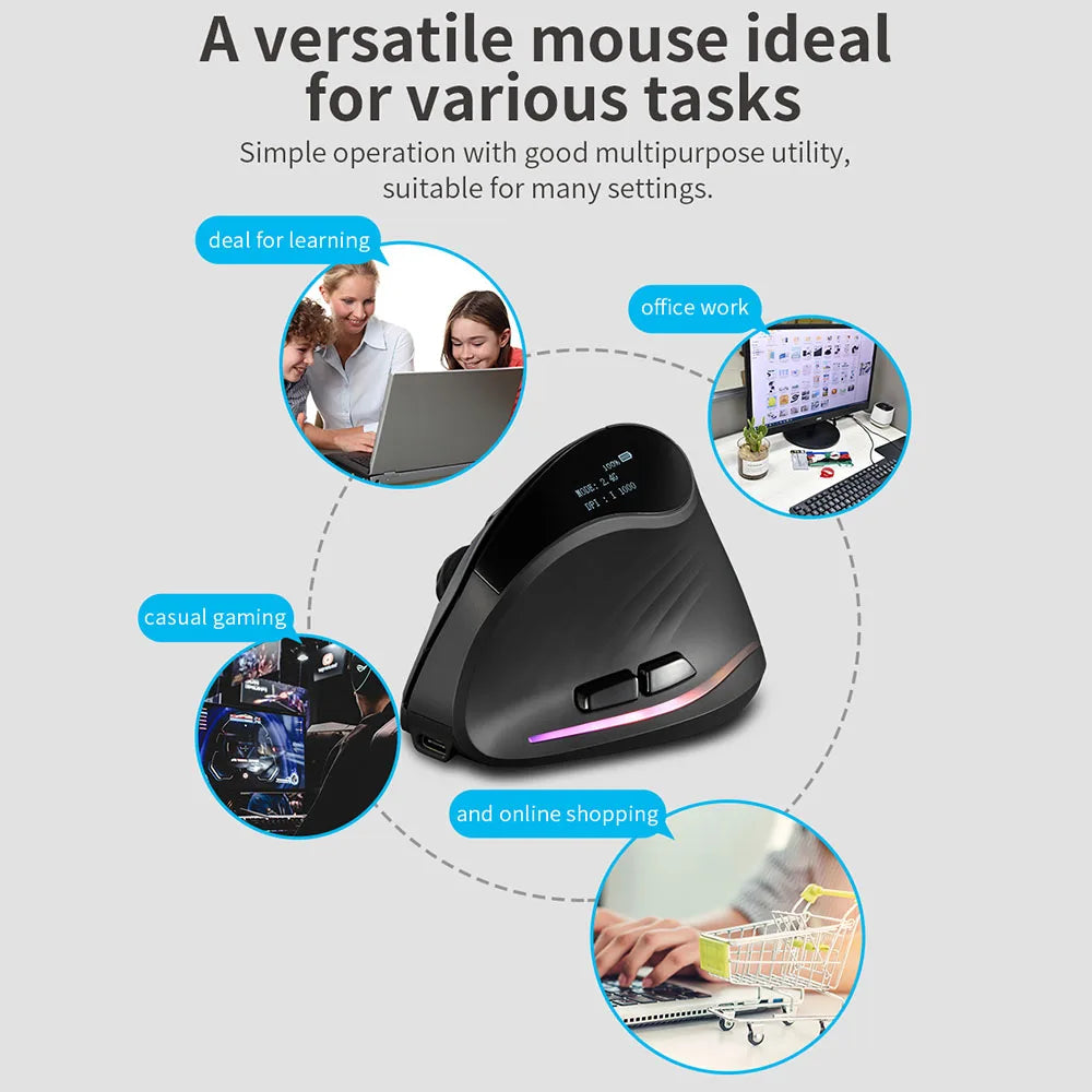 Wireless Rechargeable Vertical Mouse
