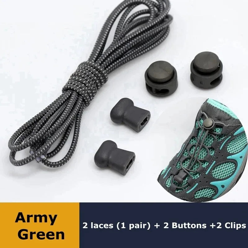 No-Tie Elastic Shoelaces with Spring Lock