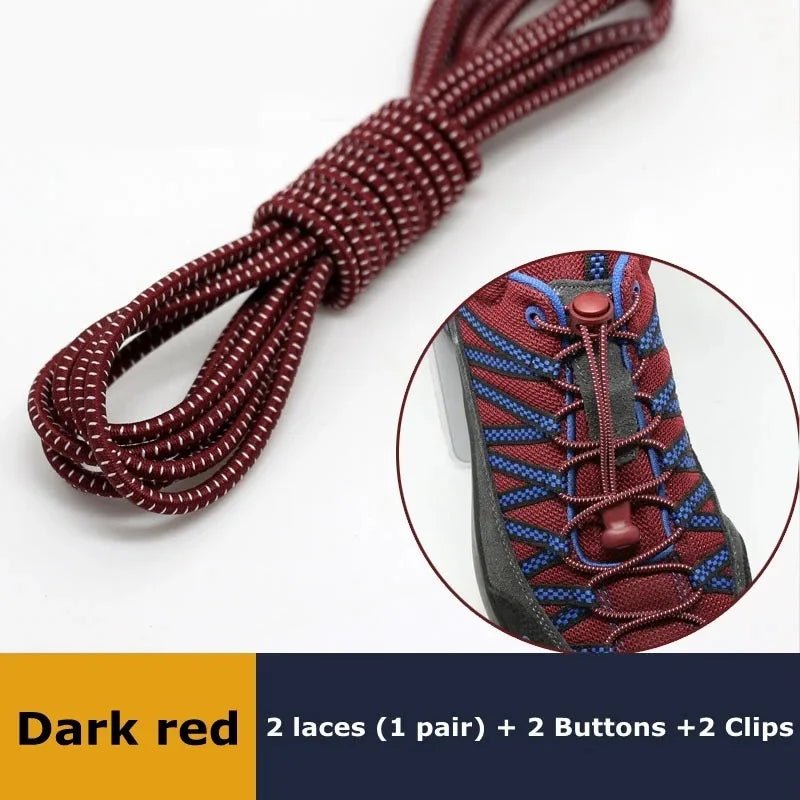 No-Tie Elastic Shoelaces with Spring Lock