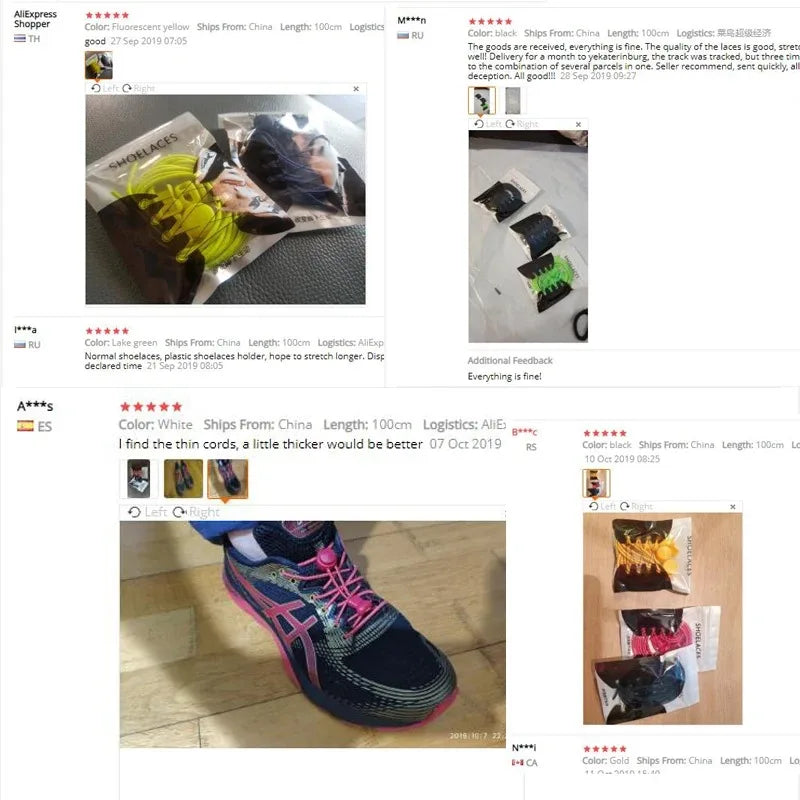 No-Tie Elastic Shoelaces with Spring Lock
