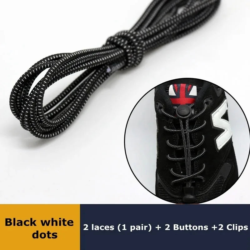 No-Tie Elastic Shoelaces with Spring Lock