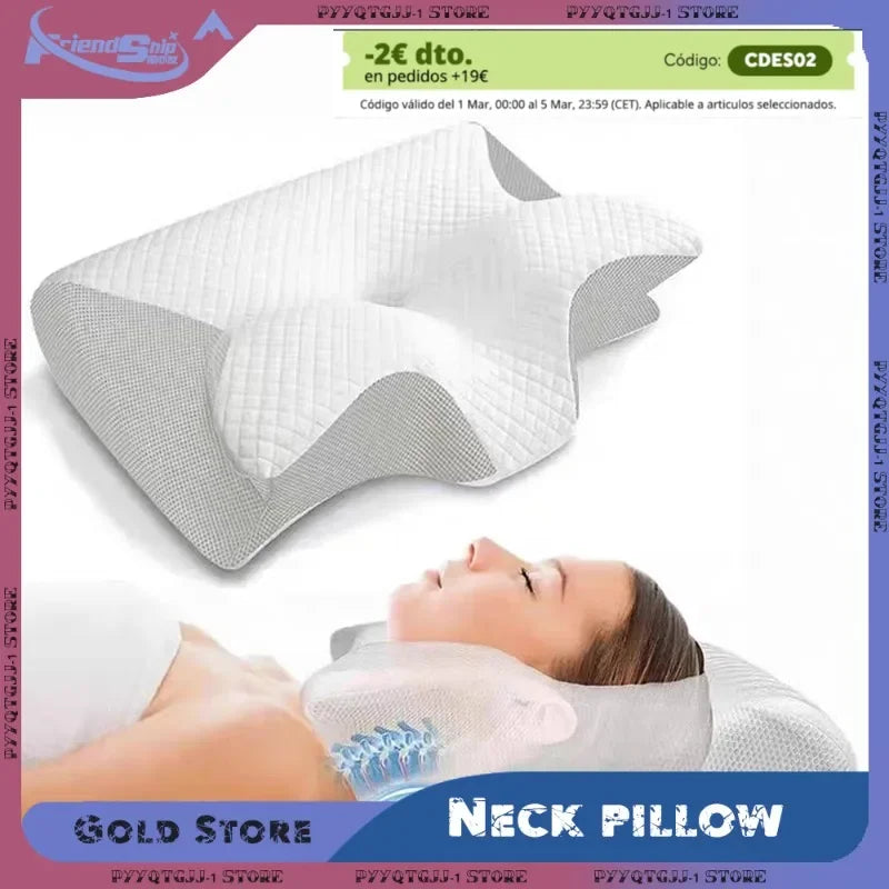 Contoured Butterfly Pillow for Neck Pain