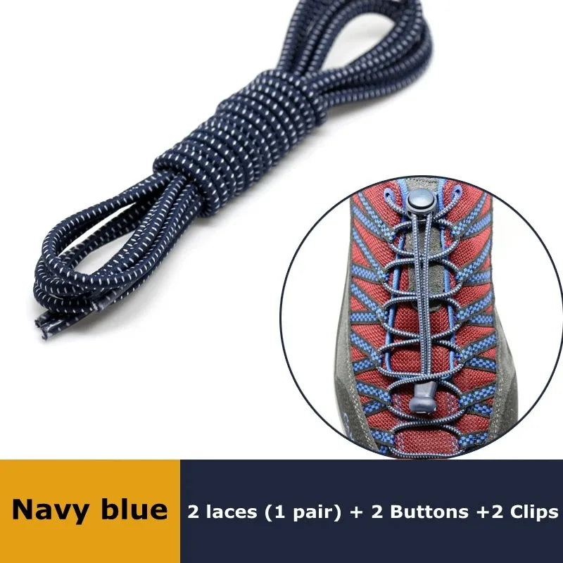 No-Tie Elastic Shoelaces with Spring Lock