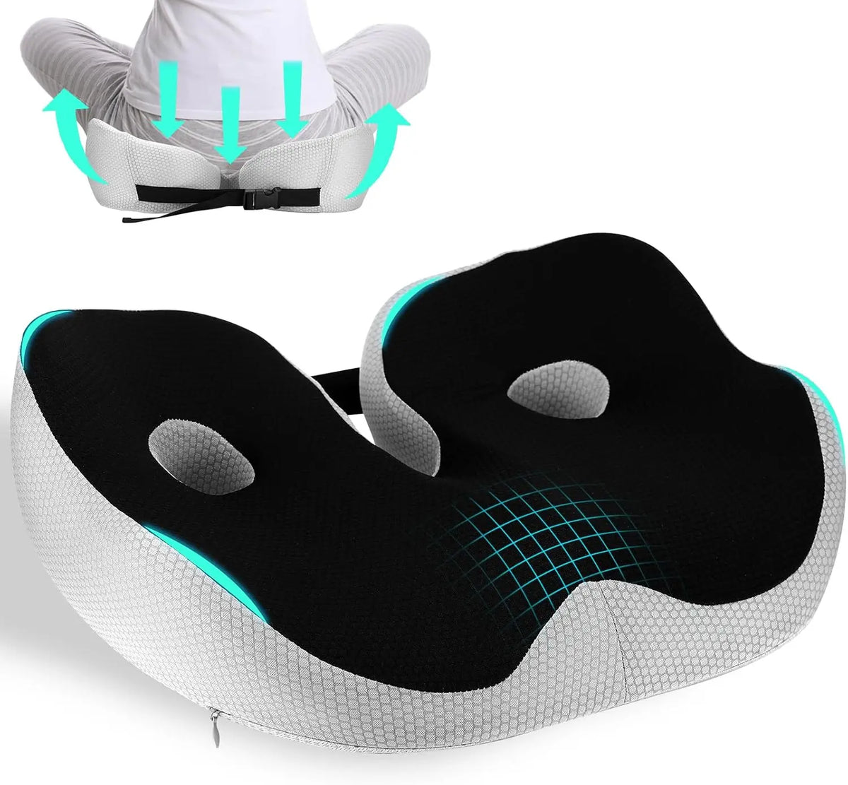 Adjustable-Width Orthopedic Seat Cushion
