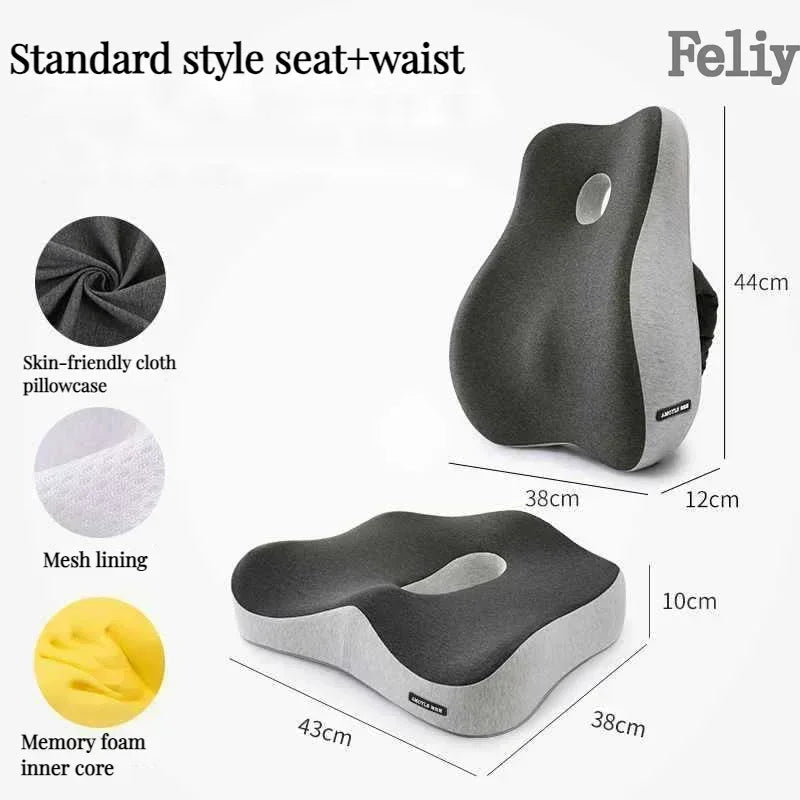 Memory Foam Office Chair Cushion Set