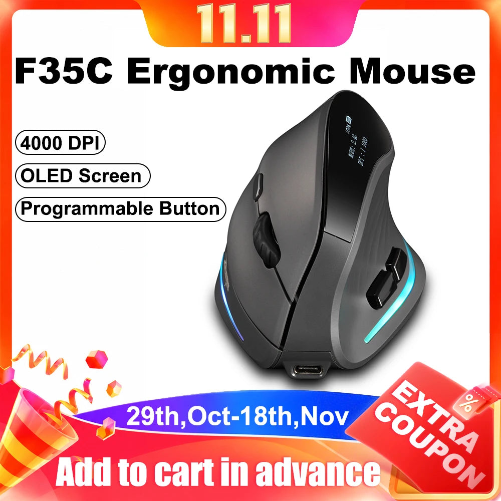 Wireless Rechargeable Vertical Mouse