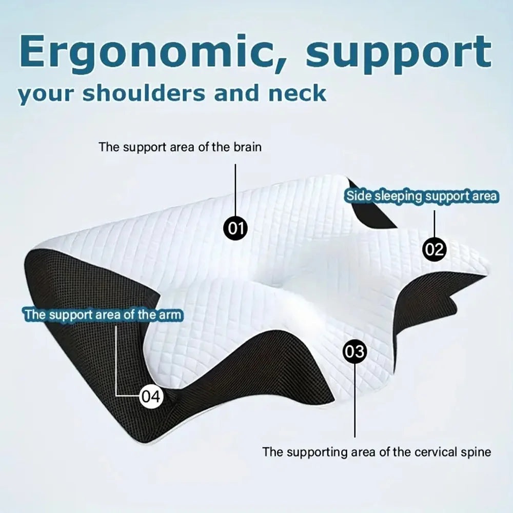 Contoured Butterfly Pillow for Neck Pain