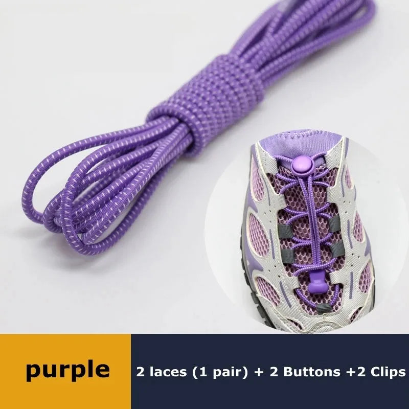 No-Tie Elastic Shoelaces with Spring Lock