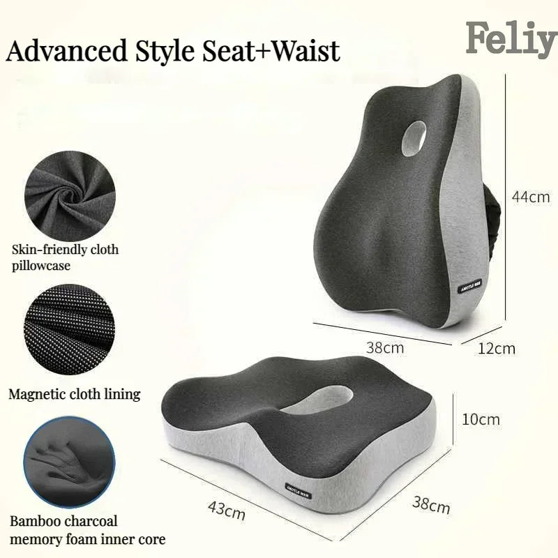 Memory Foam Office Chair Cushion Set