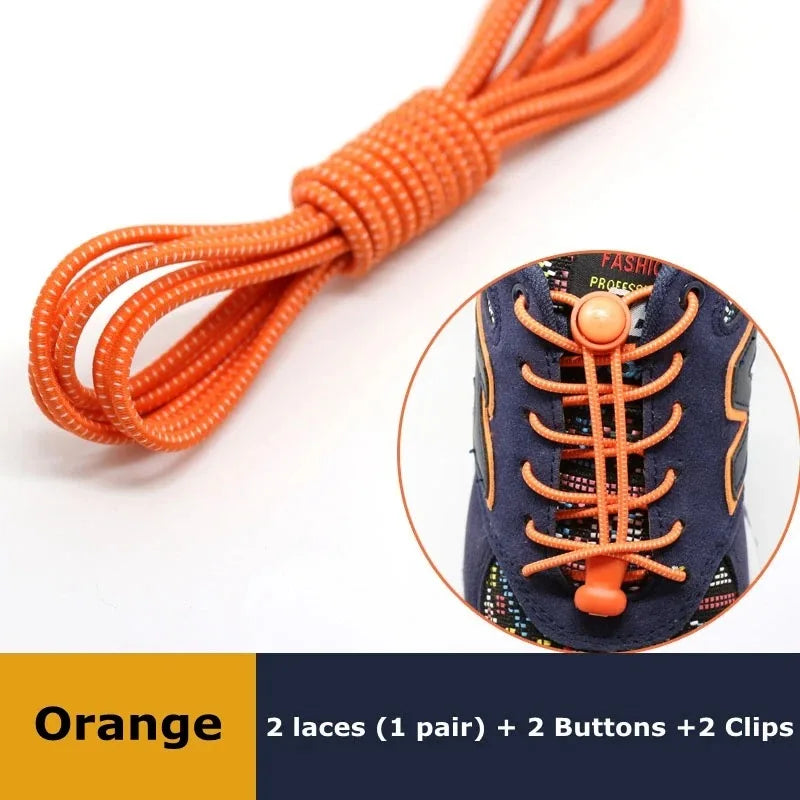 No-Tie Elastic Shoelaces with Spring Lock