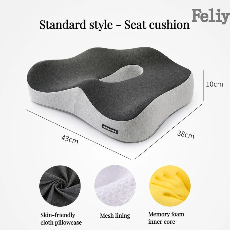 Memory Foam Office Chair Cushion Set