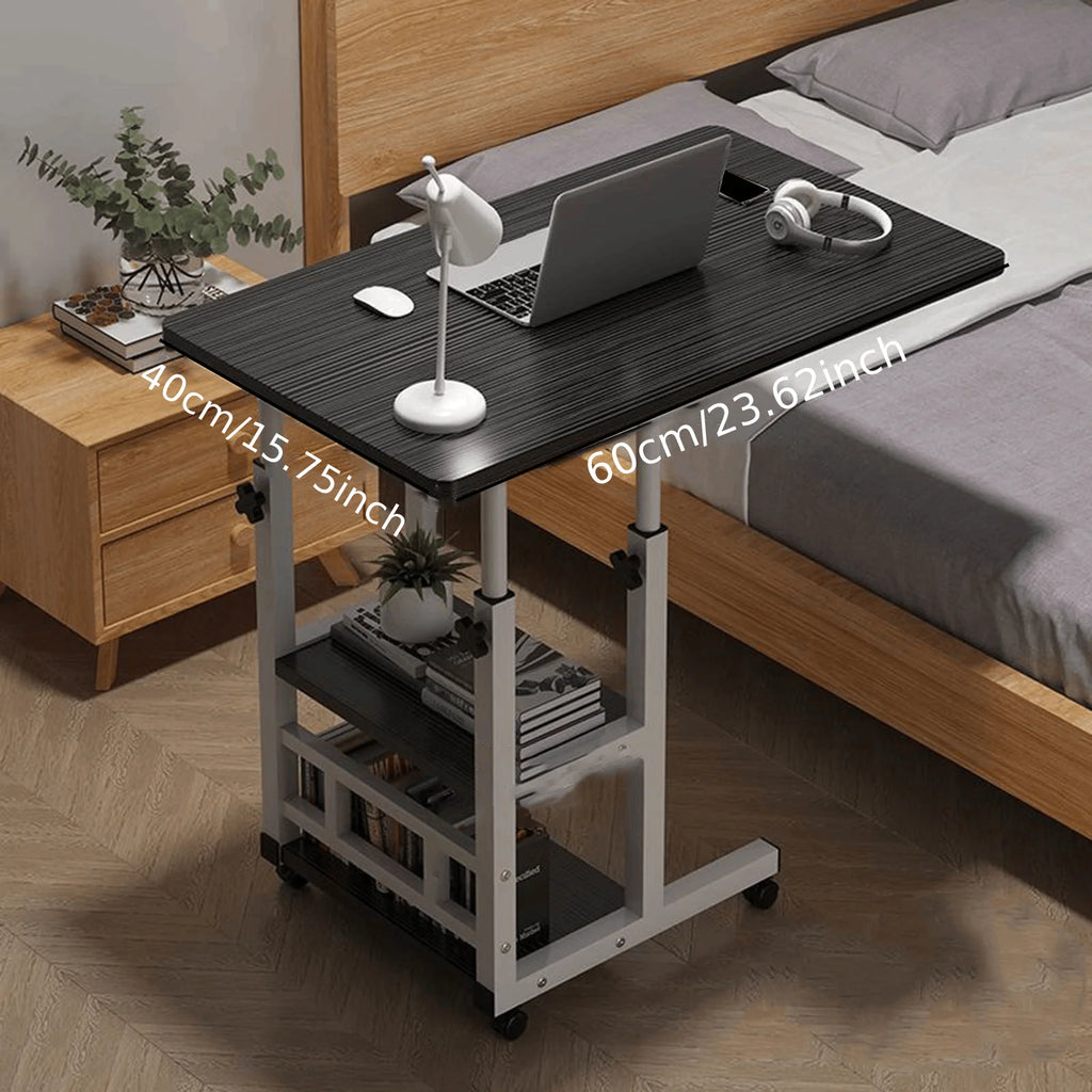 Rolling Height-Adjustable Bedside Table