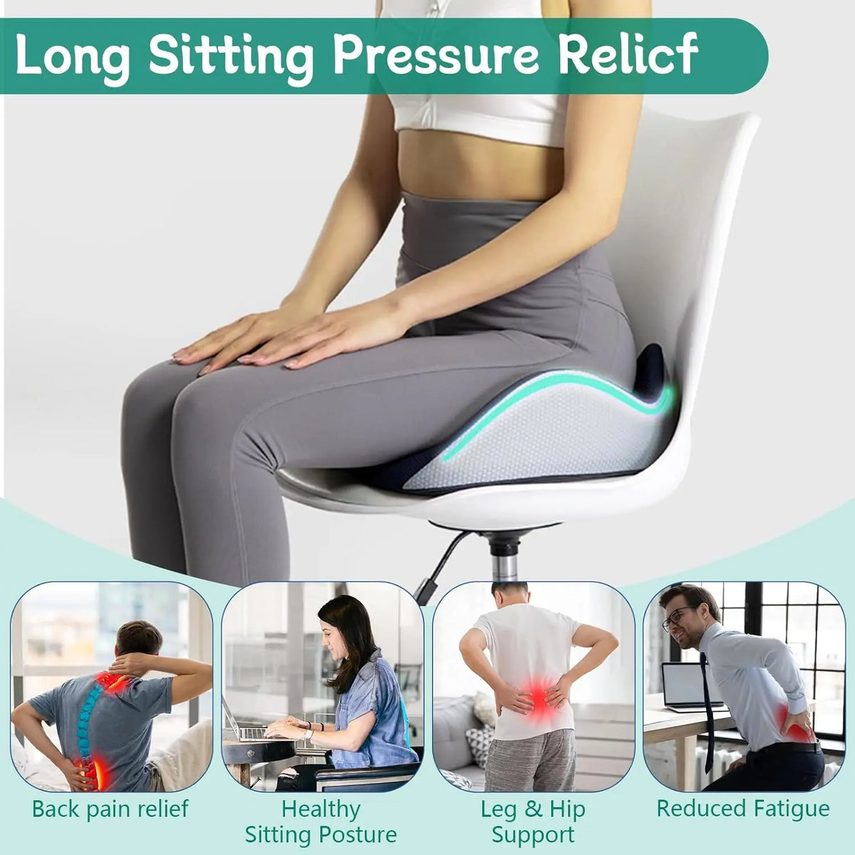 Adjustable-Width Orthopedic Seat Cushion