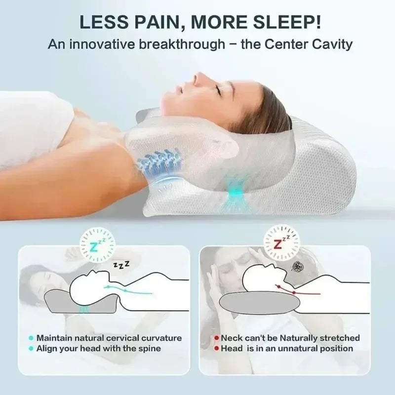 Contoured Butterfly Pillow for Neck Pain