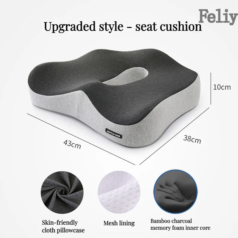 Memory Foam Office Chair Cushion Set