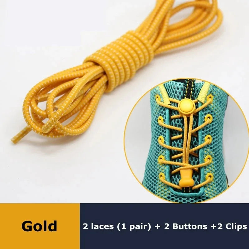 No-Tie Elastic Shoelaces with Spring Lock