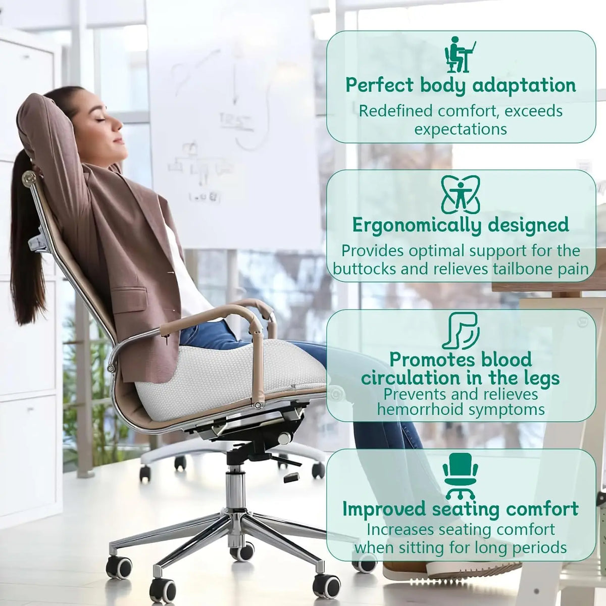 Adjustable-Width Orthopedic Seat Cushion