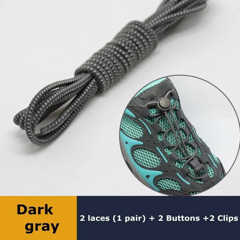 No-Tie Elastic Shoelaces with Spring Lock