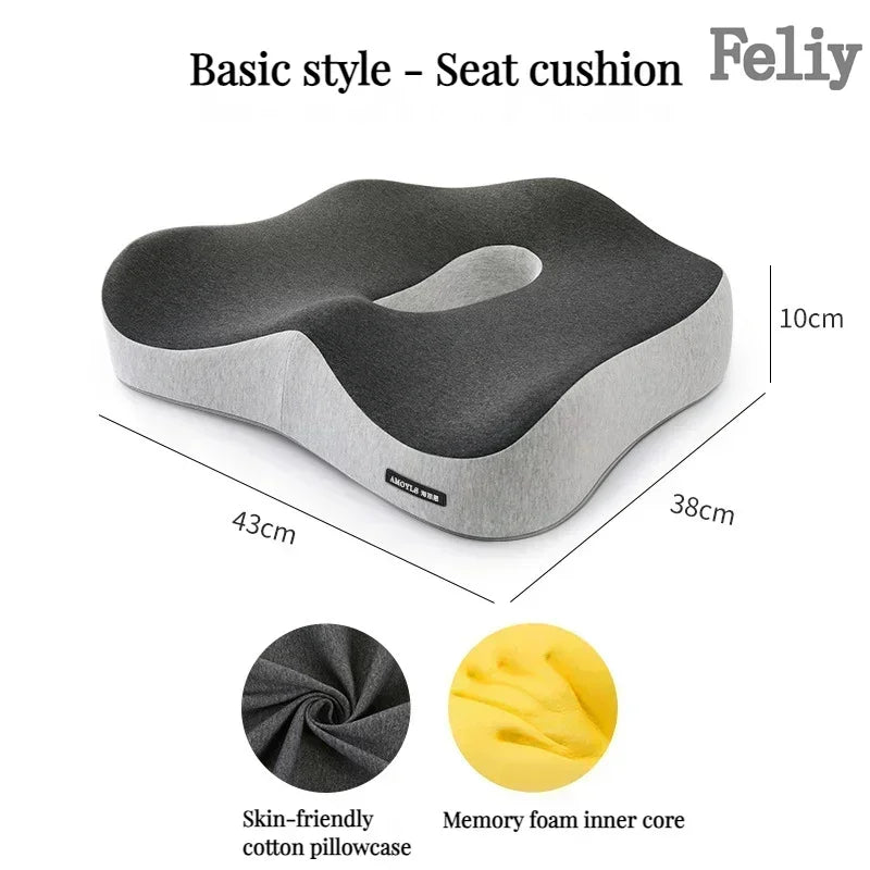 Memory Foam Office Chair Cushion Set