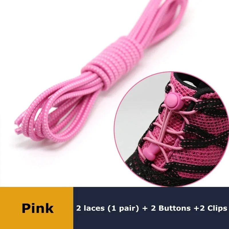 No-Tie Elastic Shoelaces with Spring Lock