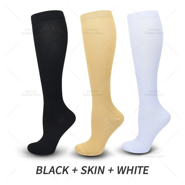 Compression Socks 15-20 mmHg (3 Pairs)