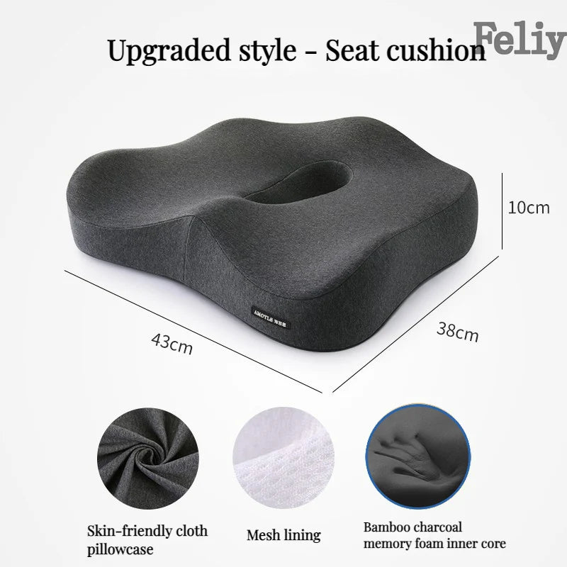 Memory Foam Office Chair Cushion Set