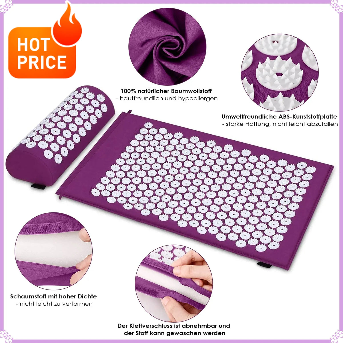 Acupressure Mat and Pillow Set