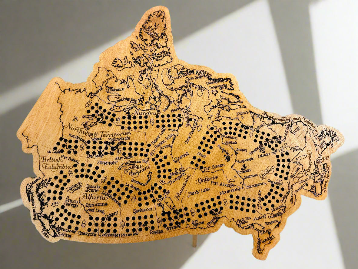Canada Map Cribbage Board (3 Player)