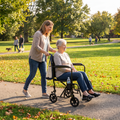 Lightweight transport chair in use
