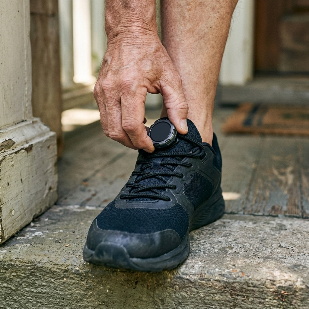 No-tie shoelaces with twist lock on a sneaker